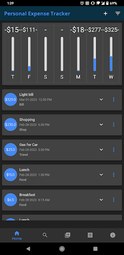 Personal Expense Tracker Screen 2