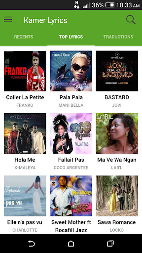 Android application Kamer Lyrics - Cameroon Music screenshort