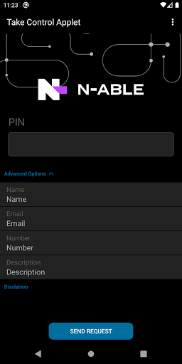 Take Control Applet Screen 2
