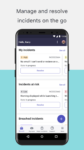 Android application ServiceNow Agent - BlackBerry screenshort