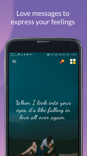 Android application Love Messages screenshort