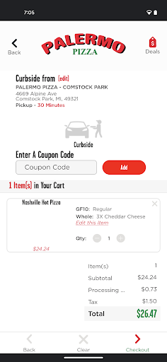 Screenshot of Palermo Pizza