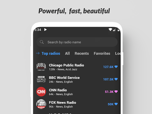 Android application Radio USA screenshort