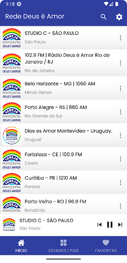 Android application DEUS É AMOR - REDE DE RADIOS screenshort