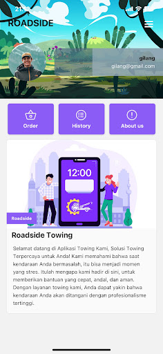 Android application Roadside Towing screenshort