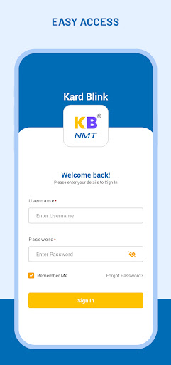 Android application Kardblink NMT screenshort