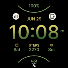 Sporty Army Green Watch Face