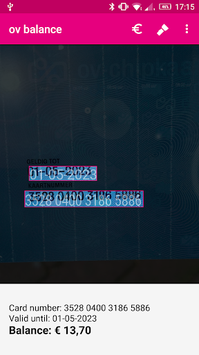 OV balance checker Screen 2