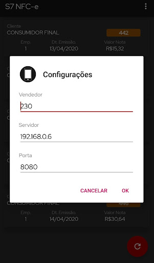 S7 NFC-e Screen 2