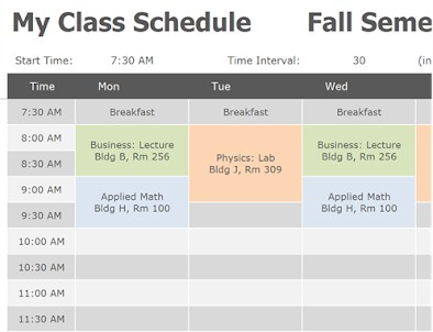 Schedules Office Templates