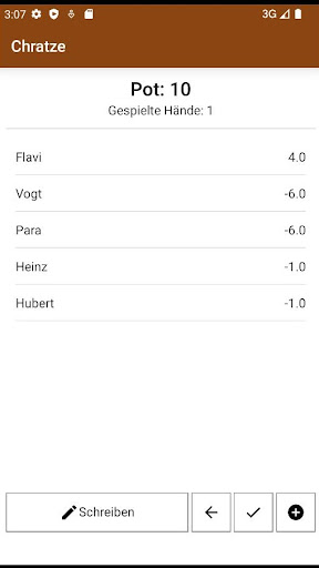 Android application Chratze - Punkte aufschreiben screenshort
