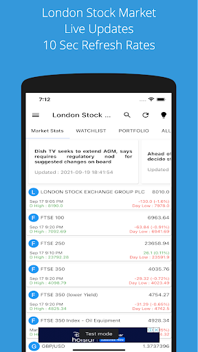 Android application London Stock Market screenshort