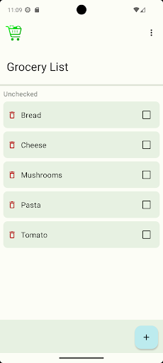 Android application Grocery List screenshort