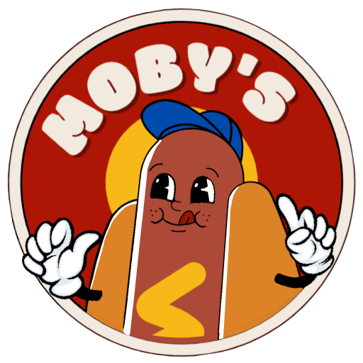 Mobys Hotdogs logo