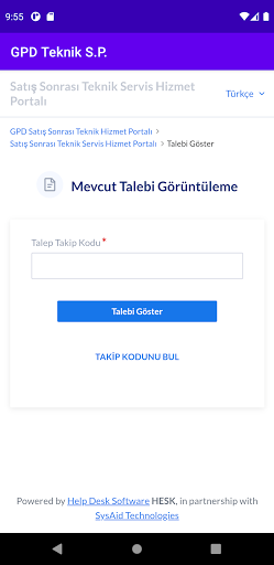 GPD Teknik Servis Portalı Screen 3
