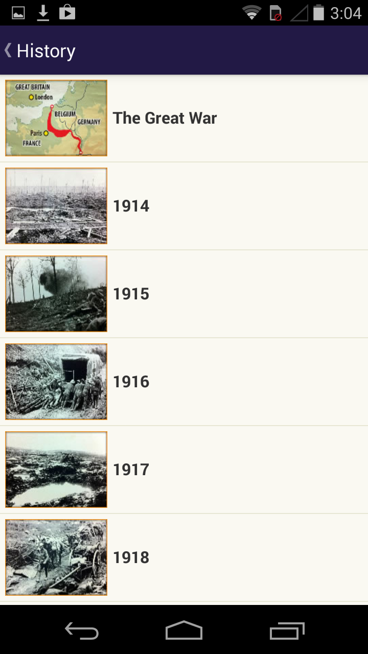 Android application Great War & The Western Front screenshort