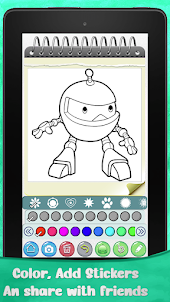 Robot Coloring Pages: Bot Wars