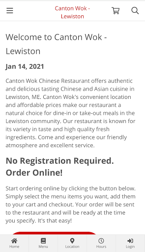 Canton Wok - Lewiston Ordering Screen 3