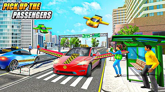 Flying Taxi Driving Game Sim