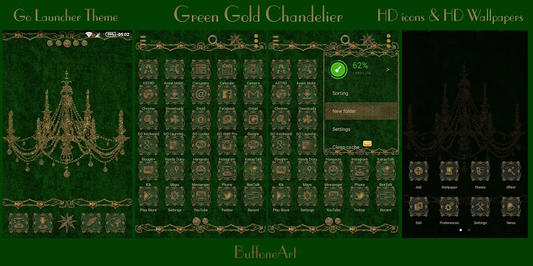 Green Gold Chandelier Go Launc - v3.3 - (Android)
