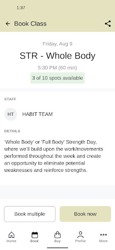 HABIT Training Screen 3