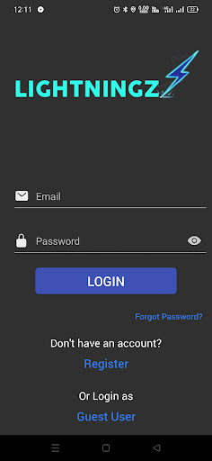 Android application Lightningz screenshort