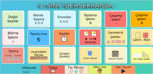 Android application 3. Sınıf Dersekranda screenshort