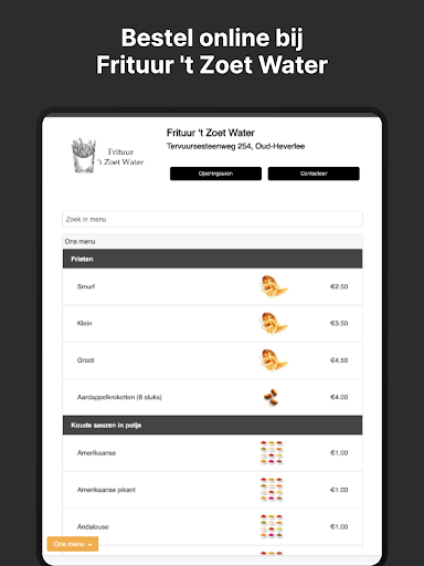 Frituur ‘t Zoet Water Screen 3