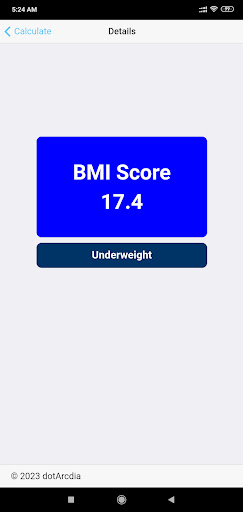 BMI Fitness Checker Screen 3