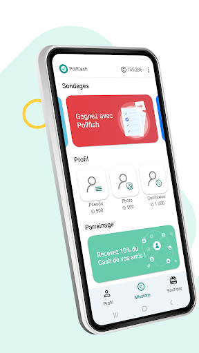Android application Poll Cash - Sondages rémunérés screenshort