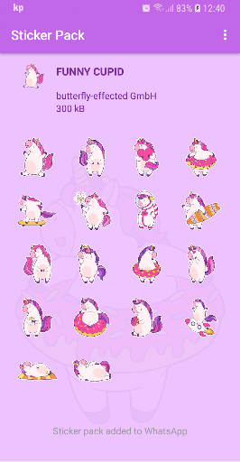 Cartoon Unicorns Stickers - WA Screenshot 4 - AppWisp.com