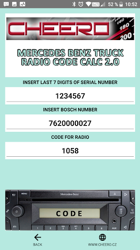 RADIO CODE for MERCEDES TRUCK Screen 3