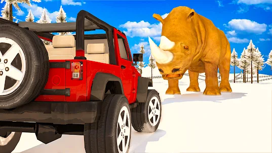 Rhino wild car chase 3D game