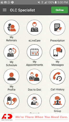 Android application OnlineCare SP screenshort