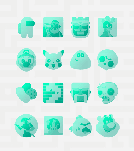 Screenshot of Takoizu Cyan - Icon Pack