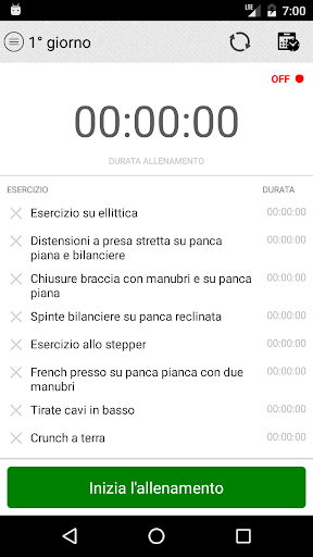 Android application MooFitness: la scheda di allen screenshort