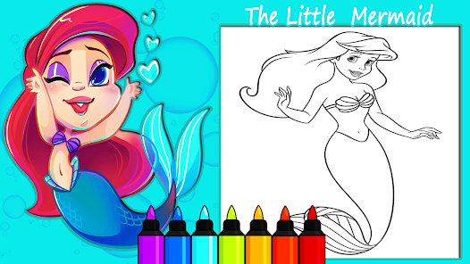 The Little Coloring Mermaid 1.1 APK + Mod (Unlimited money) untuk android