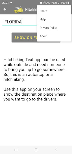 Hitchhiking Text Screen 2