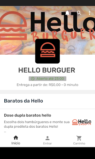 Android application HELLO BURGUER screenshort