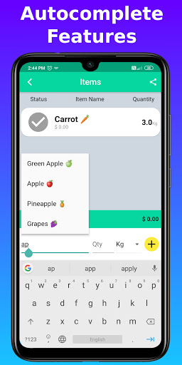 Grocery Shopping List Screen 3