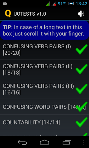 Android application Quotests (DEMO) screenshort