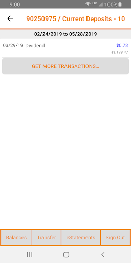 Eastern Credit Union Online/Mo Screen 3