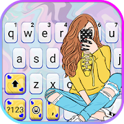 Phone Selfie Girl Keyboard Theme
