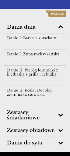 Android application Restauracja Carpe screenshort