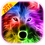 3D Wild Neon Wolf Theme icon
