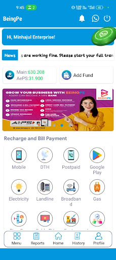 BeingPE - Micro ATM, AEPS Screen 2