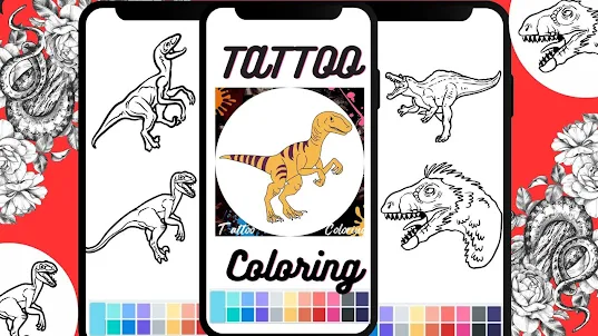 Tattoo Velociraptor Coloring