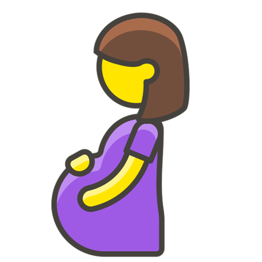 Painted pregnant belly logo