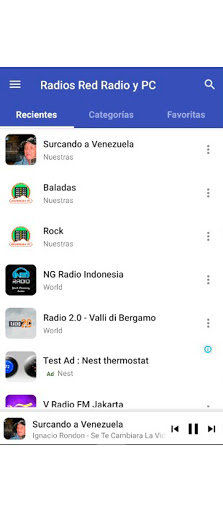 Android application Radios Red Radio y PC screenshort