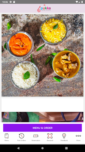 Android application Pukka Indian Cuisine screenshort